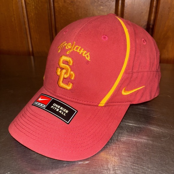Nike Other - NEW USC Trojans Y2K‎ Nike Team Dad Hat Strapback Cap Red Gold Football Swoosh